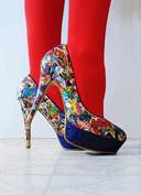 high heels with comics